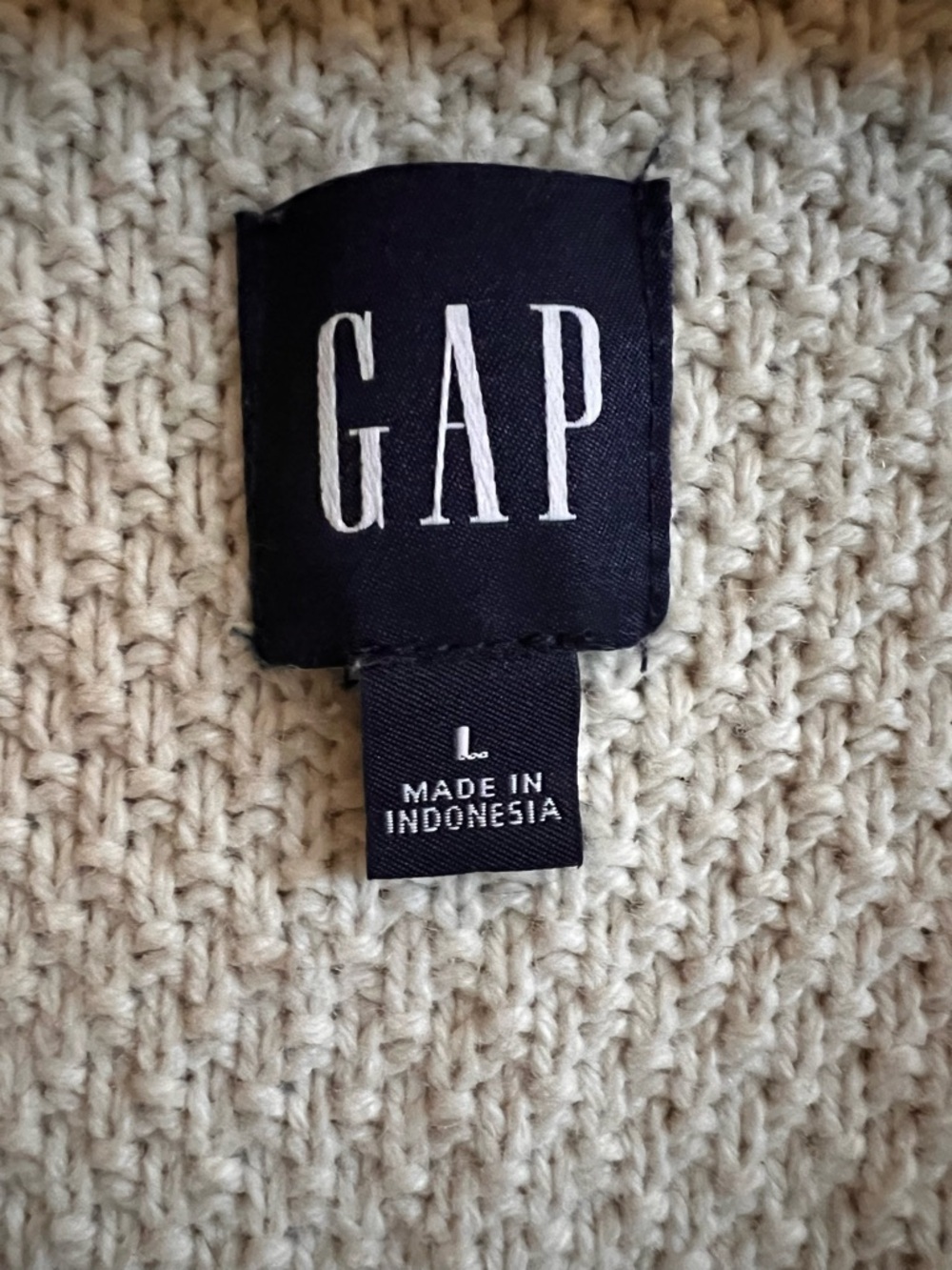 GAP Women's Large Cream Cable Knit Button-Front Chunky Cardigan Cottagecore - Picture 2 of 10